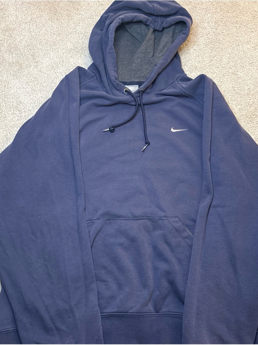 Nike Navy Blue Pullover Hoodie with Swoosh
